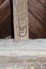 St Michaels carving in porch roof timber